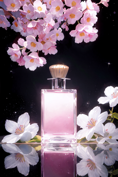 13448-724694285-no human, perfume bottle, pink flowers, white flowers, the universe, purple theme, black background.png
